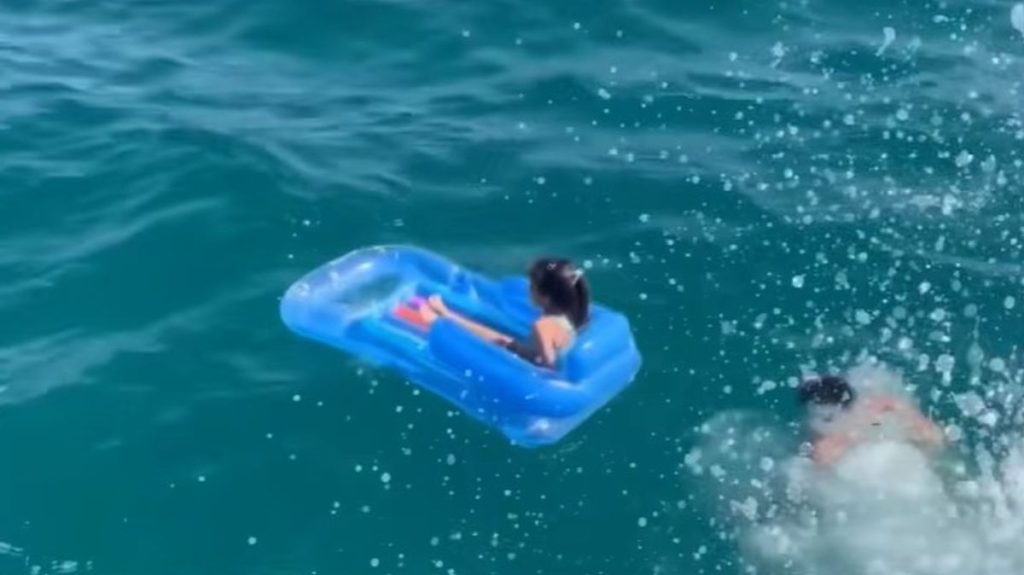 0 Young girl lost at sea on air mattress after falling asleep at beach