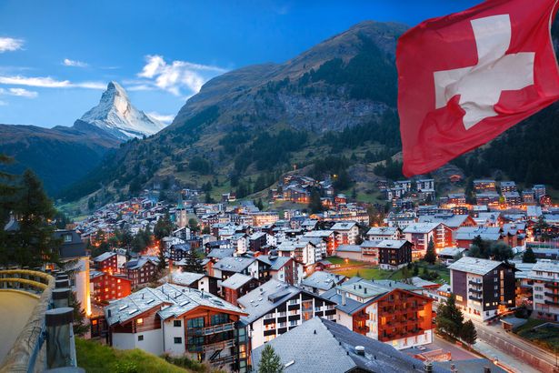 0 Zermatt village with view of Matterhorn in the Swiss Alps