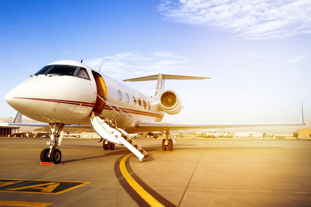 1 Private Jet On Airport Runway
